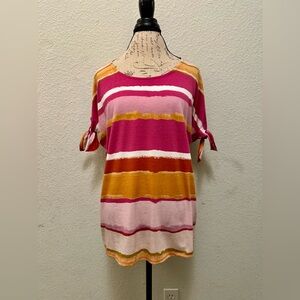 Colorful Striped Women's Short Sleeve Top